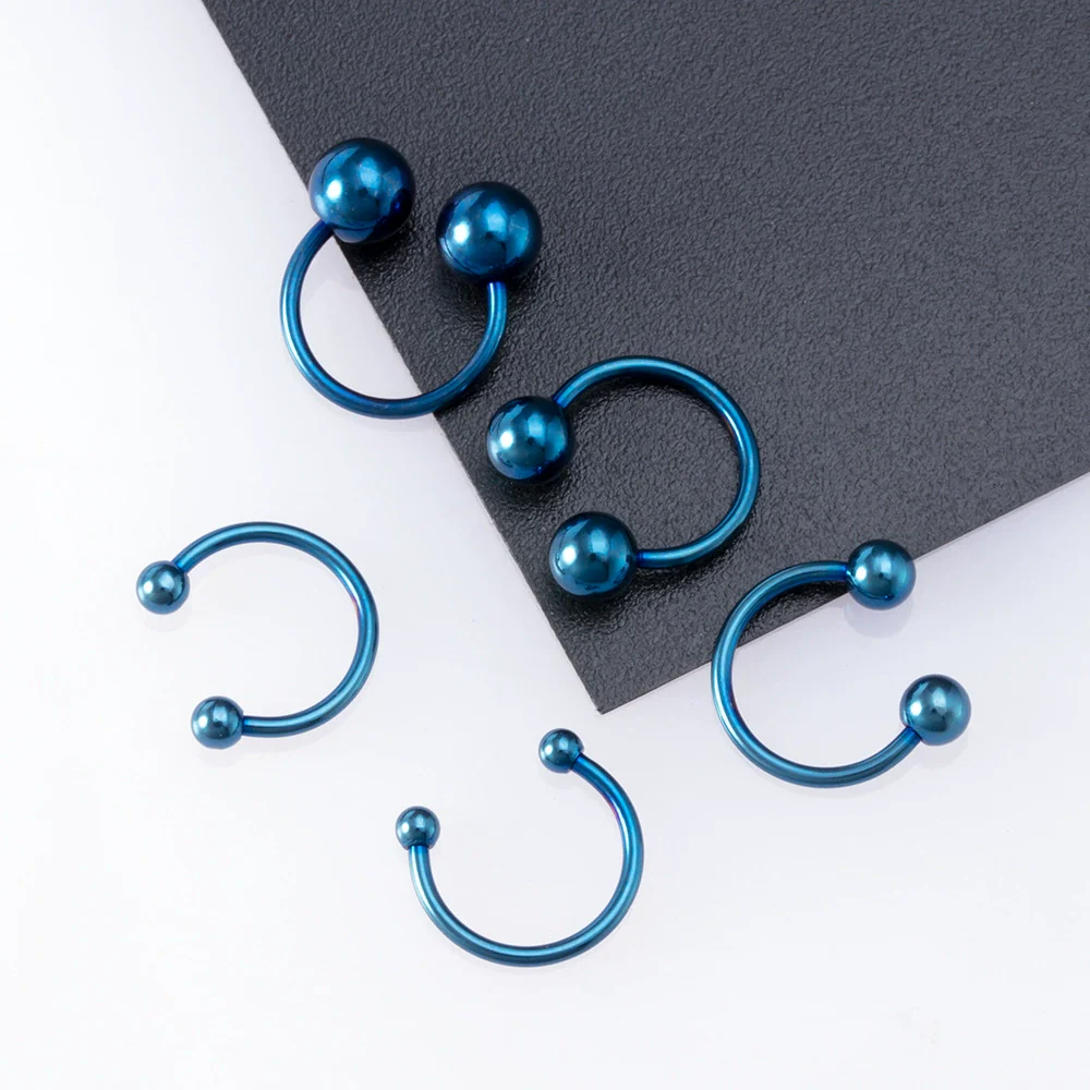 Body Piercing Jewelry Stainless Steel Geometric C Rod Ring With Color Retention Vacuum Treatment - Image 11