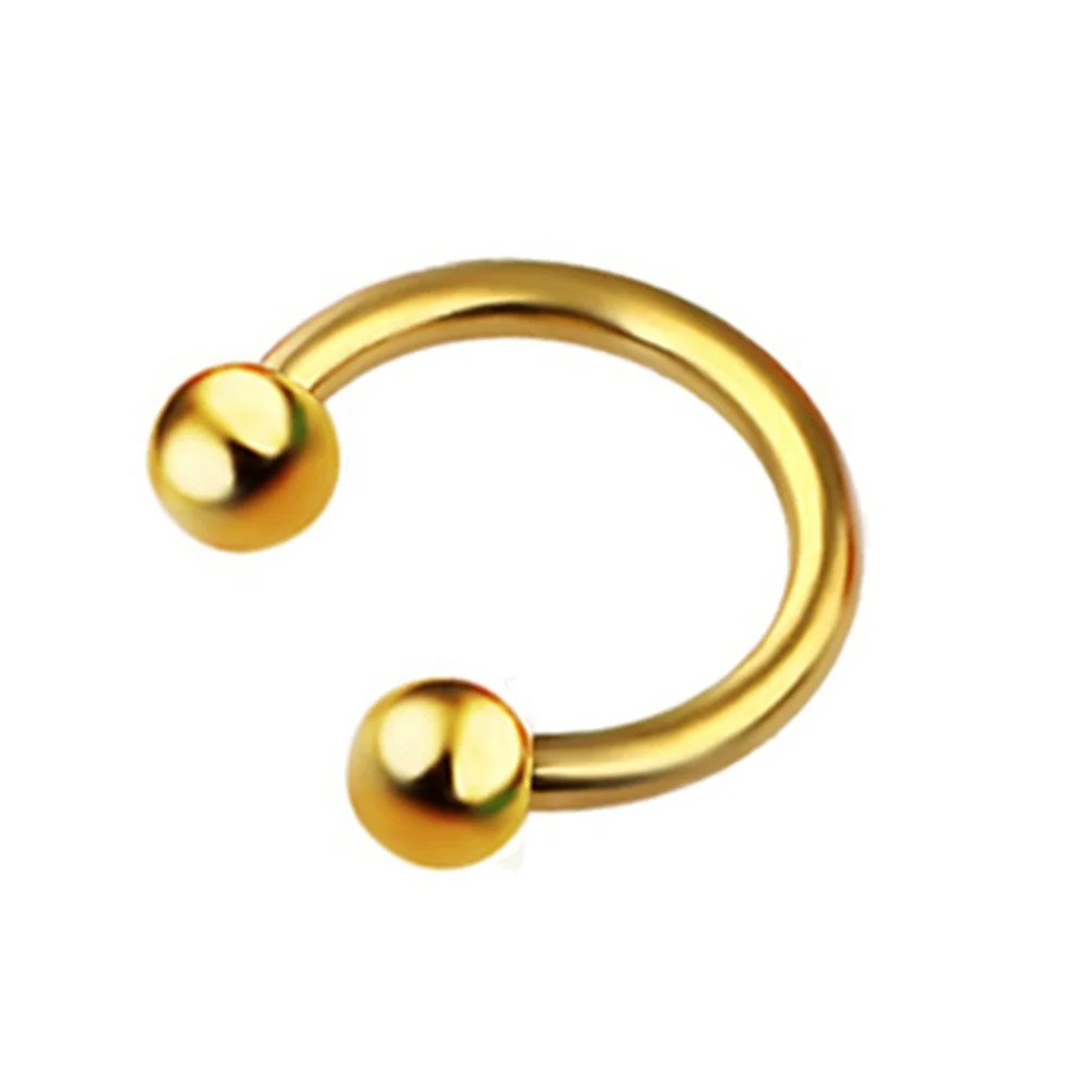Body Piercing Jewelry Stainless Steel Geometric Cshaped Horseshoe Ring Electroplated - Image 10