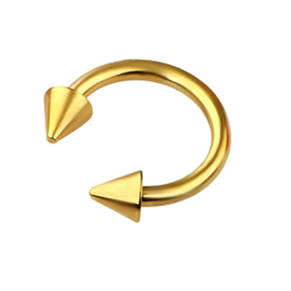 Body Piercing Jewelry Stainless Steel Geometric Cshaped Horseshoe Ring Electroplated - Image 15