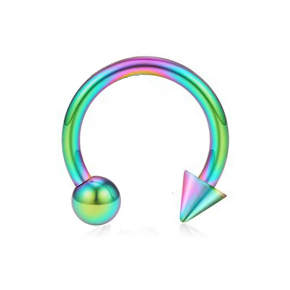 Body Piercing Jewelry Stainless Steel Geometric Cshaped Horseshoe Ring Electroplated - Image 19
