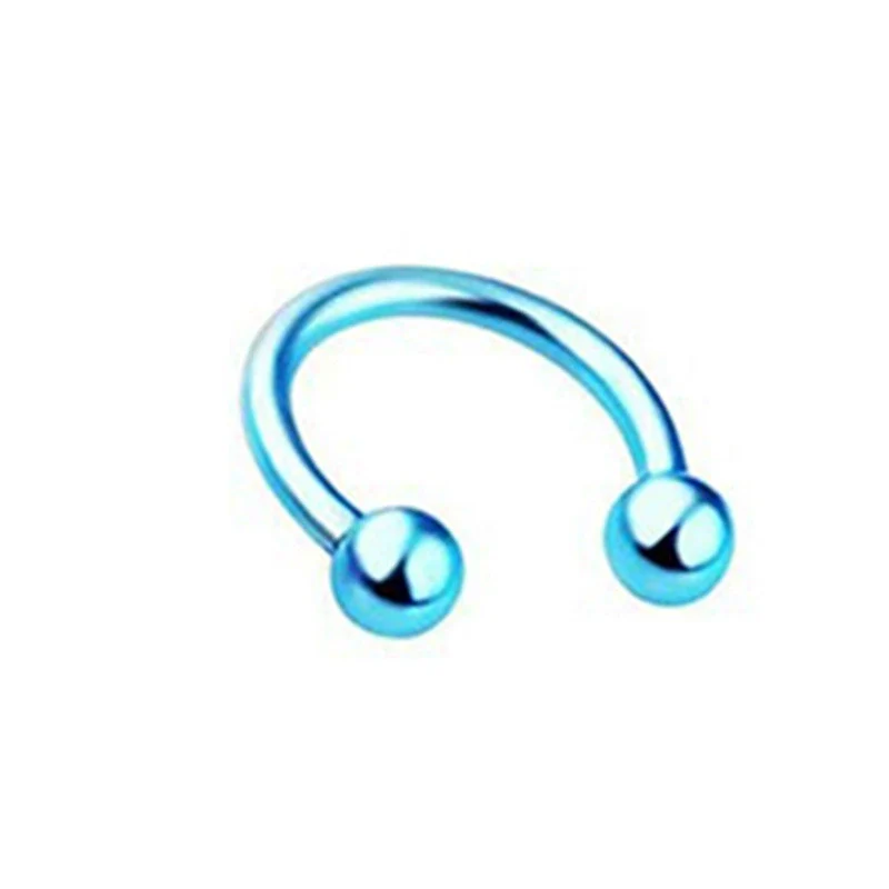 Body Piercing Jewelry Stainless Steel Geometric Cshaped Horseshoe Ring Electroplated - Image 26