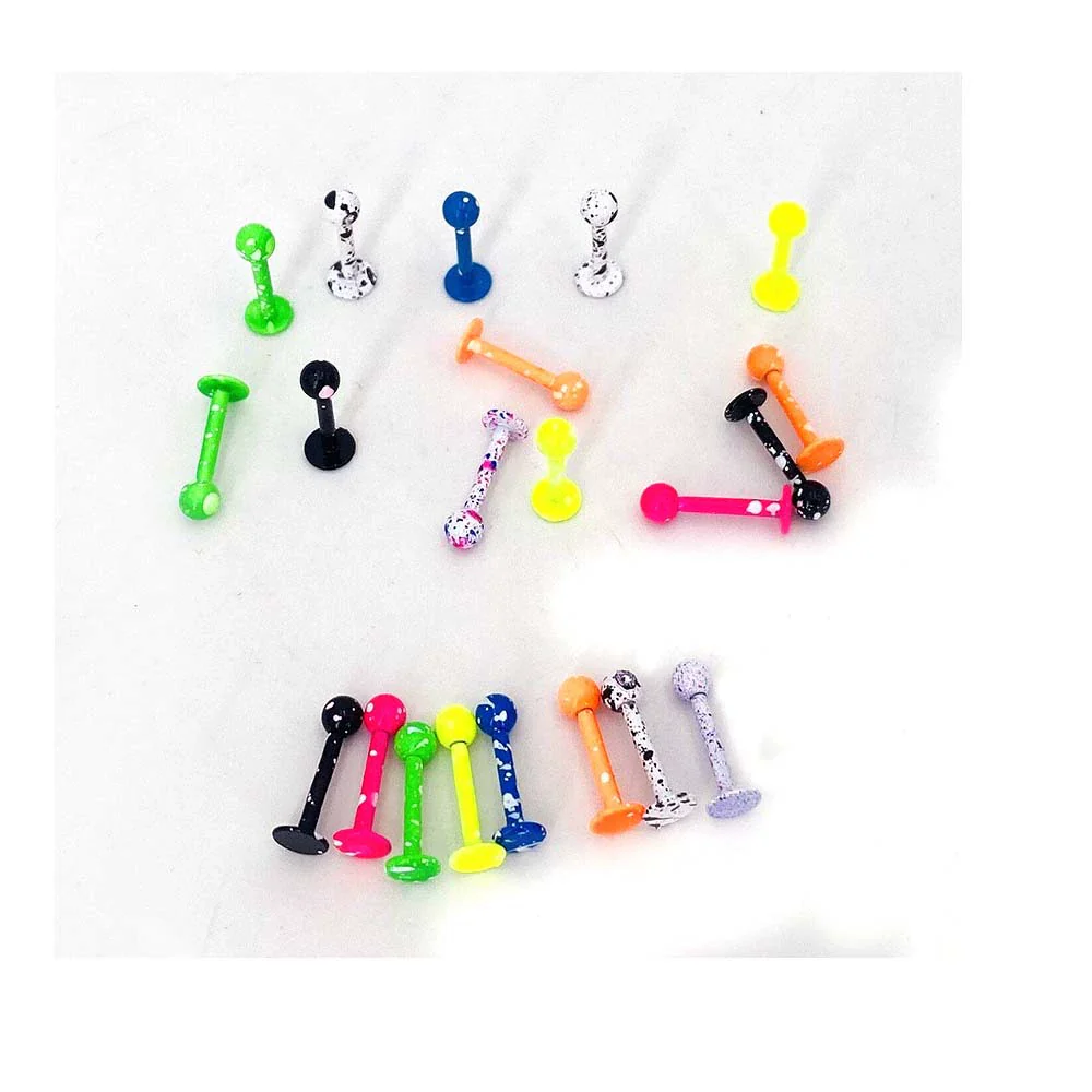 Body Piercing Jewelry Stainless Steel Multicolor Geometric Baked Paint Lip Ornaments - Image 5