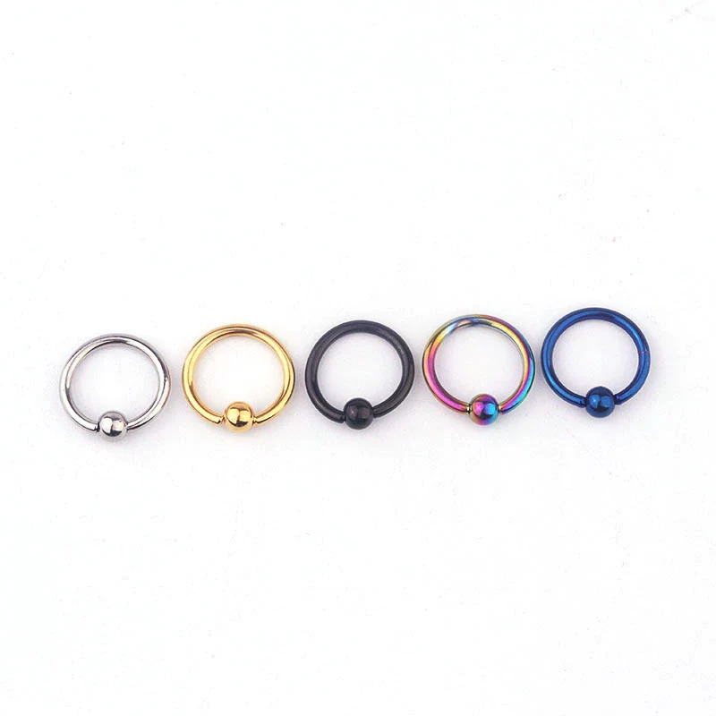 Body Piercing Jewelry Vacuum Plating Stainless Steel Geometric Ring Ear Nail Nose Nail
