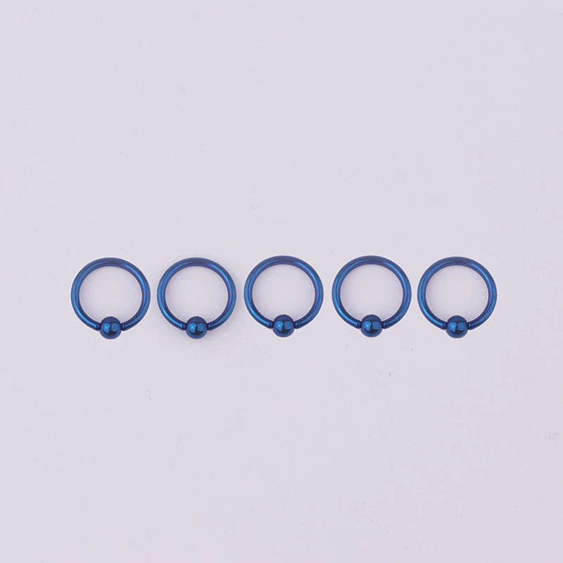Body Piercing Jewelry Vacuum Plating Stainless Steel Geometric Ring Ear Nail Nose Nail - Image 5