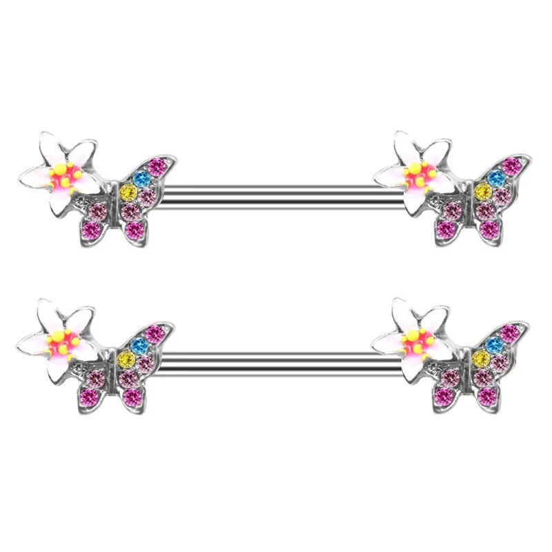 Body Piercing Jewelry Zinc Alloy Geometric Sunflower Breast Ring Electroplated - Image 8