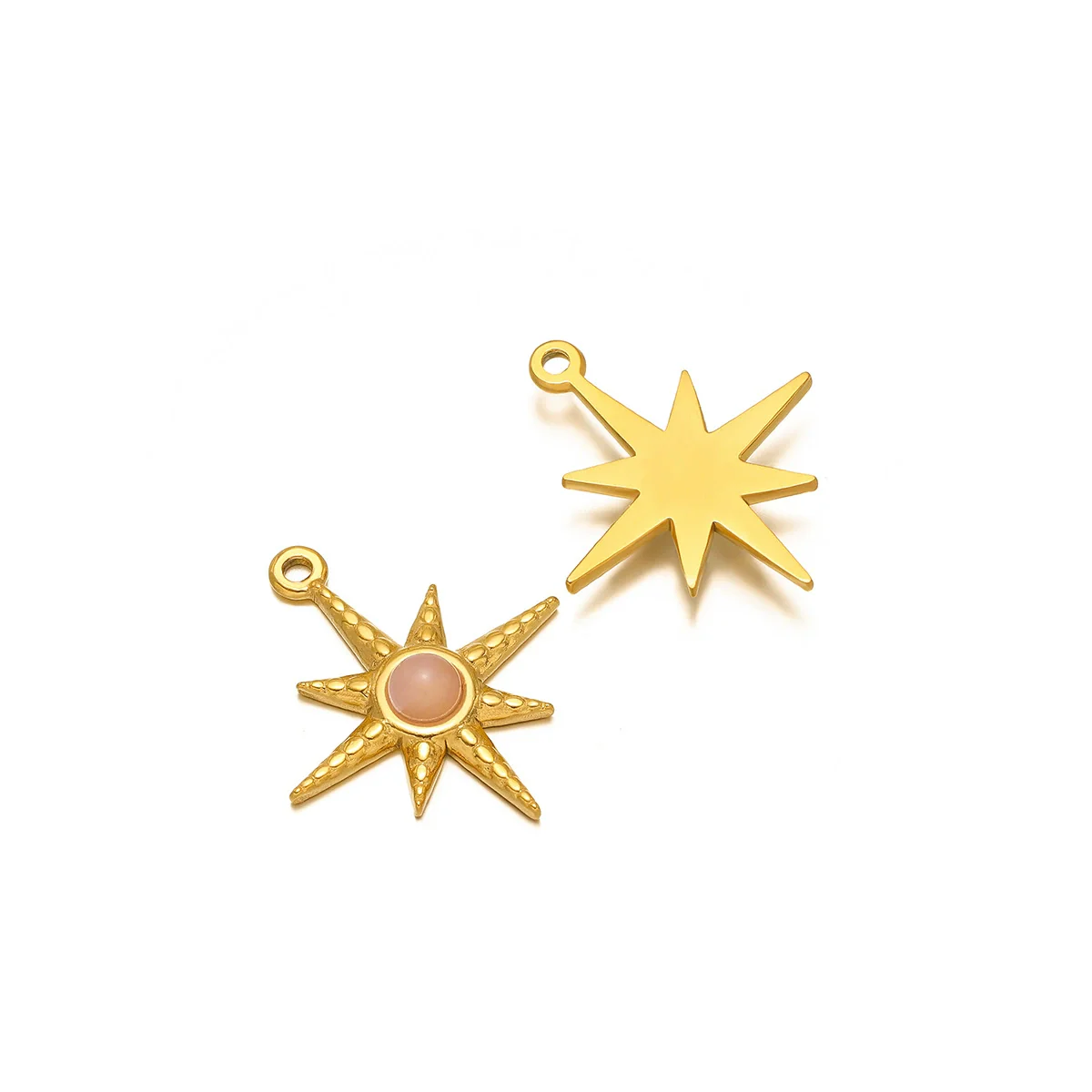 Bohemian Eightpointed Star Natural Stone Pendant Jewelry Gold Plated Stainless Steel - Image 11