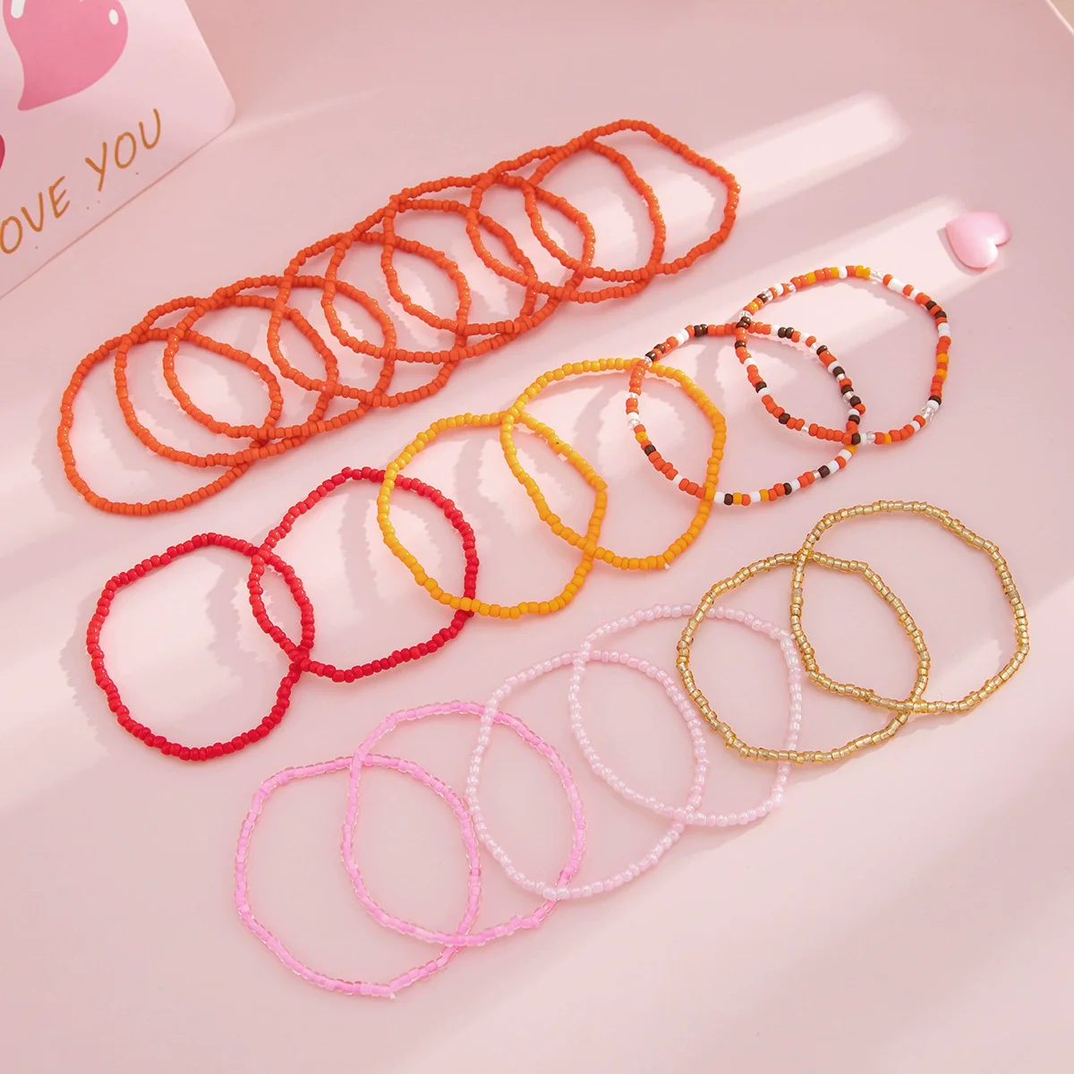 Bohemian Geometric Rice Beads Electroplated Women's Beaded Bracelet Set - Image 6