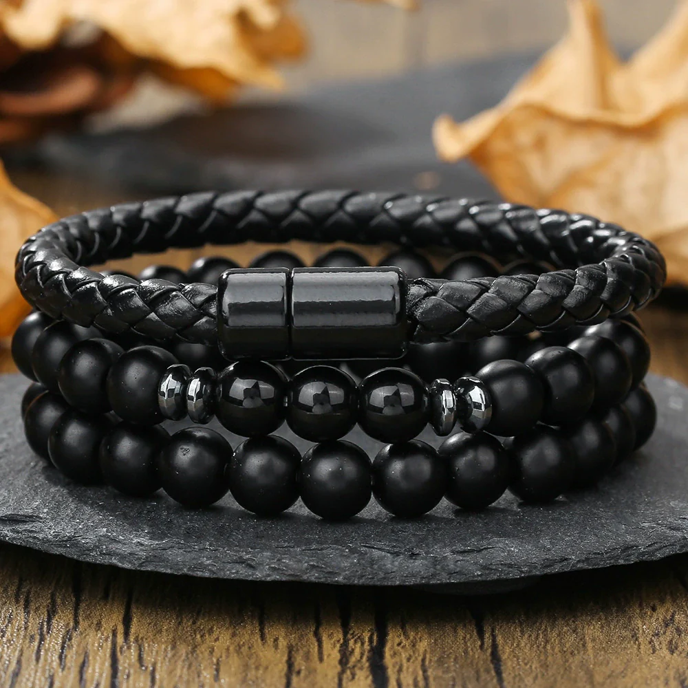 Bohemian Stone Wood Beads Geometric Stretch Bracelet Unisex Manual Design - Image 30