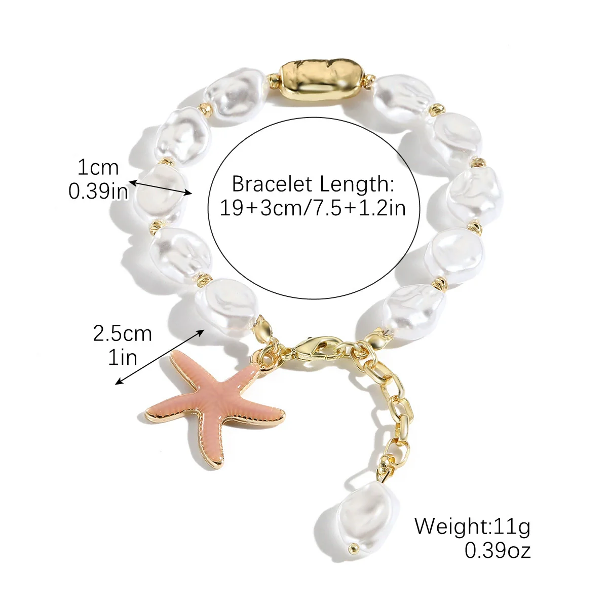 Bohemian Style Shell Bracelet With Starfish Pendant Electroplated Geometric Heart Bow Design For Women - Image 6