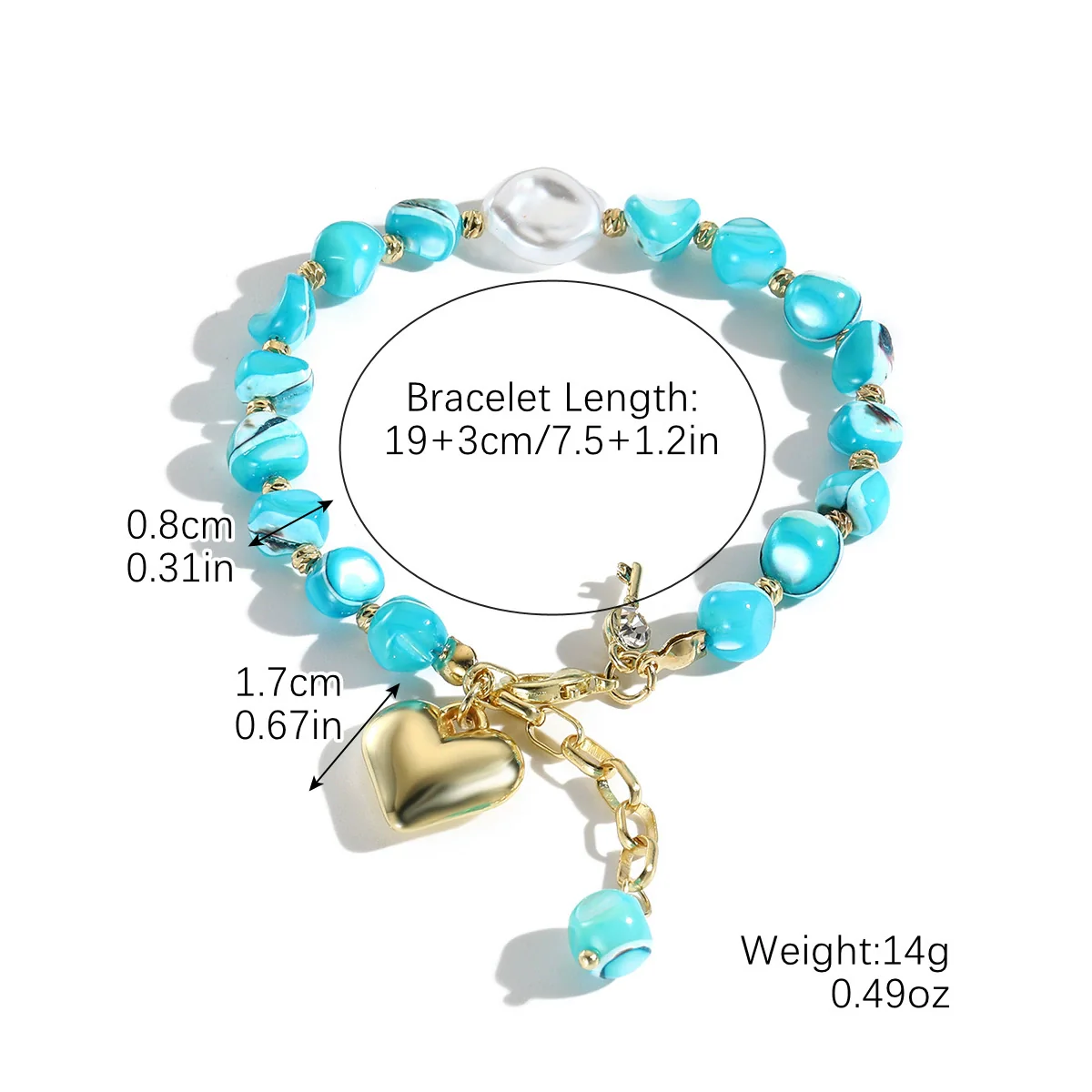 Bohemian Style Shell Bracelet With Starfish Pendant Electroplated Geometric Heart Bow Design For Women - Image 9