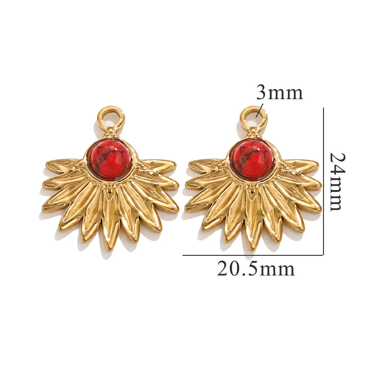Bohemian Totem Inlay Stainless Steel Sunflower Natural Stone Earrings Necklace Pendant Jewelry Making Supplies - Image 12