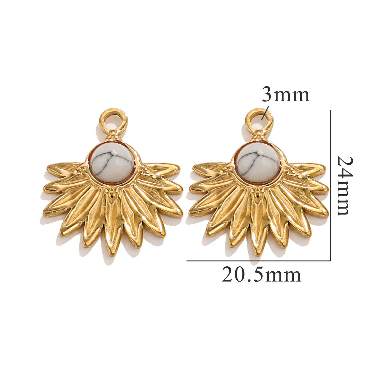 Bohemian Totem Inlay Stainless Steel Sunflower Natural Stone Earrings Necklace Pendant Jewelry Making Supplies - Image 15
