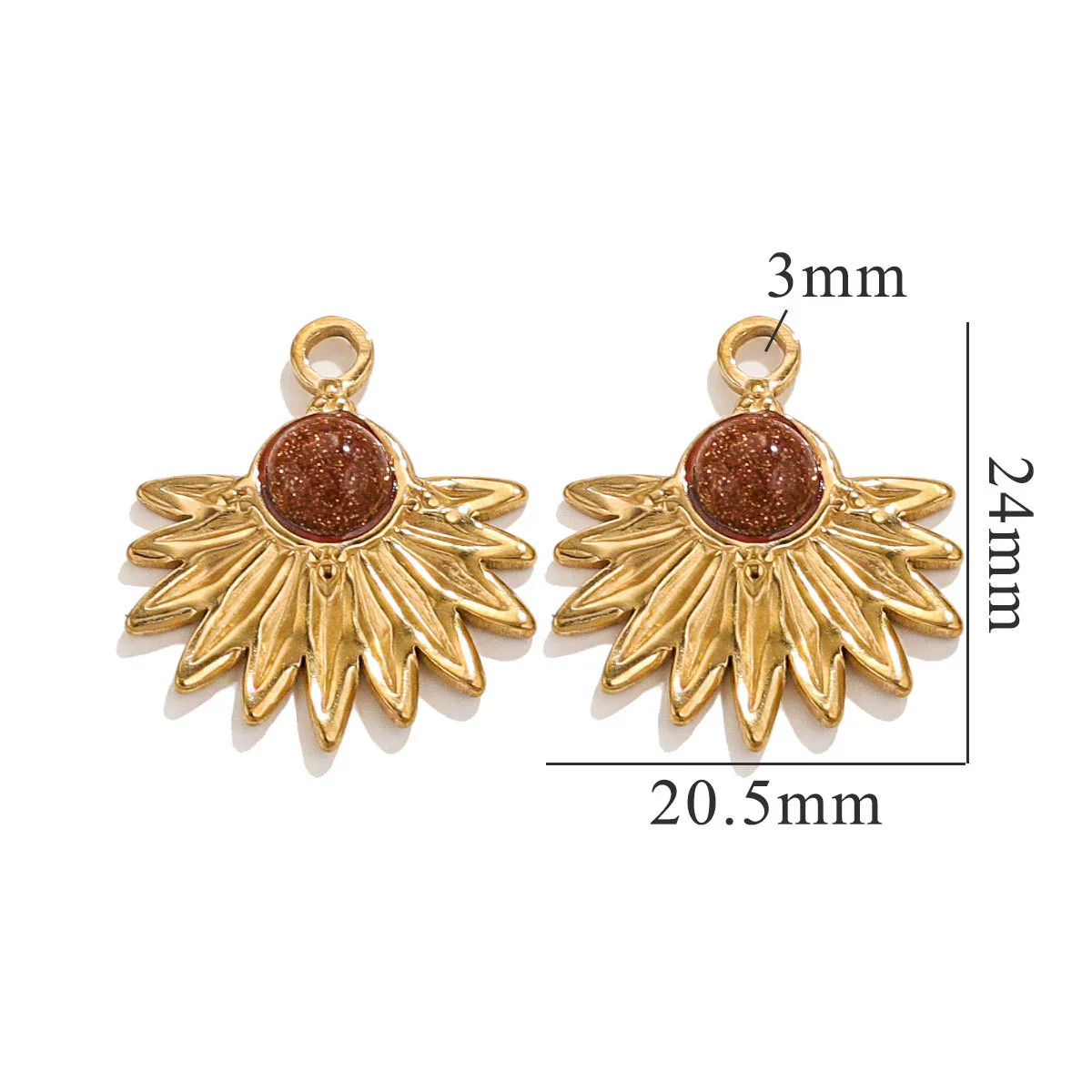 Bohemian Totem Inlay Stainless Steel Sunflower Natural Stone Earrings Necklace Pendant Jewelry Making Supplies - Image 16
