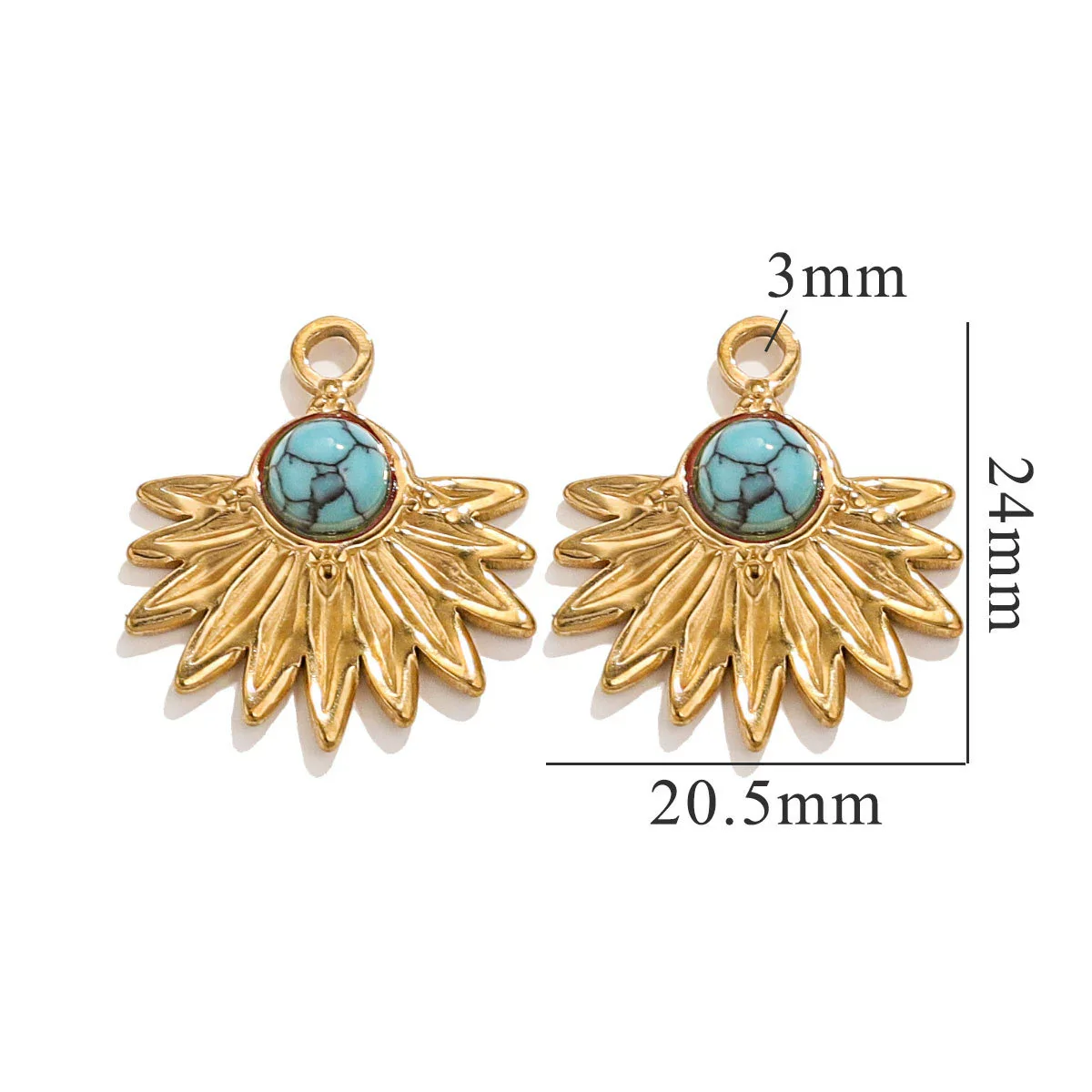 Bohemian Totem Inlay Stainless Steel Sunflower Natural Stone Earrings Necklace Pendant Jewelry Making Supplies - Image 8