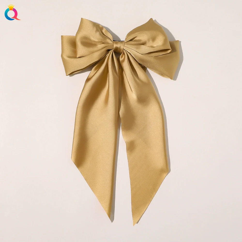 Bow Ribbon Hair Clip Silk And Satin Handmade Women's Hair Accessories - Image 10