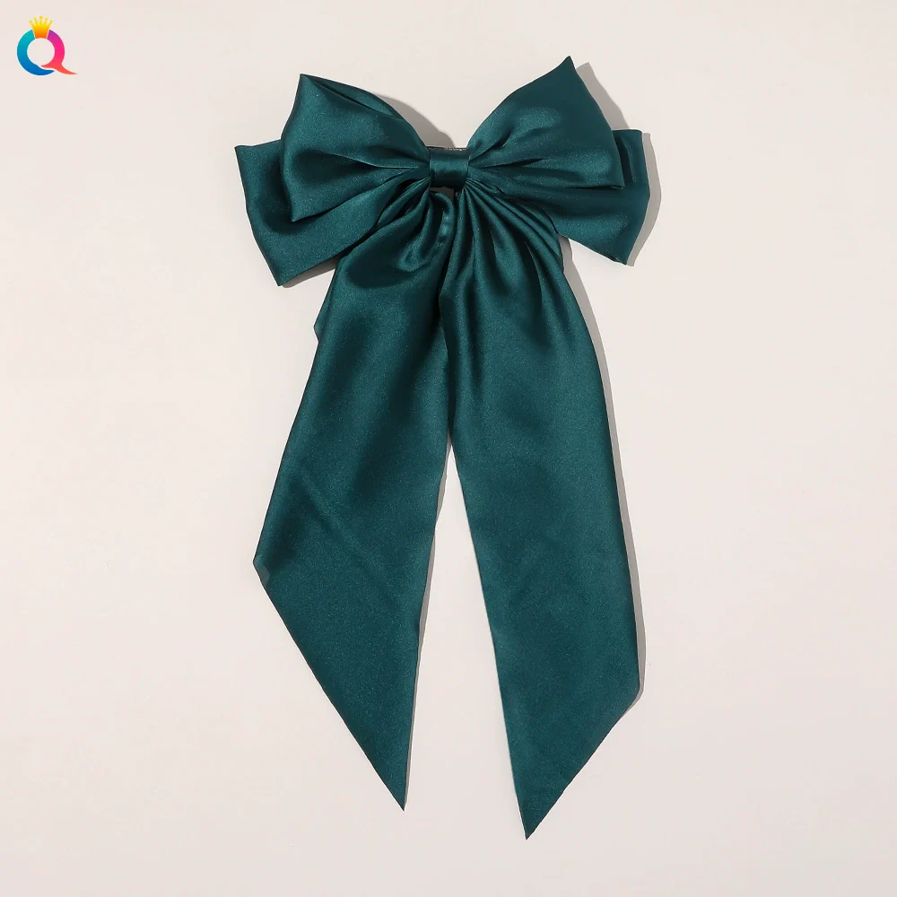 Bow Ribbon Hair Clip Silk And Satin Handmade Women's Hair Accessories - Image 12