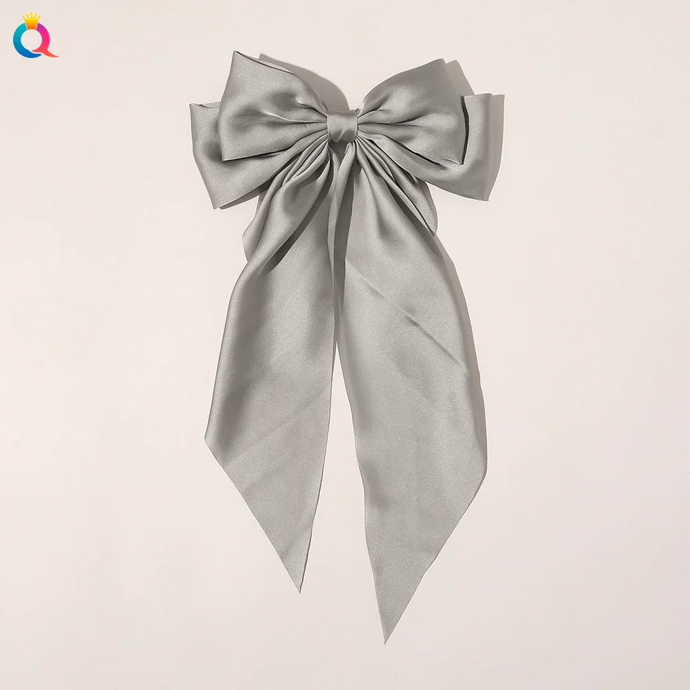 Bow Ribbon Hair Clip Silk And Satin Handmade Women's Hair Accessories - Image 13