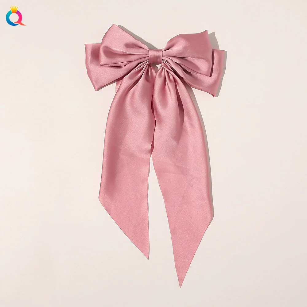 Bow Ribbon Hair Clip Silk And Satin Handmade Women's Hair Accessories - Image 8