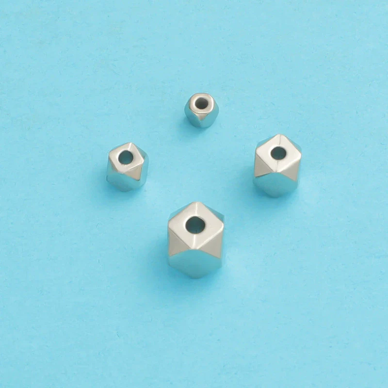 Bracelet Accessories Stainless Steel Geometric Diamond Beads Polygonal Scattered Beads Diy Handmade Jewelry Accessories Electroplated - Image 2