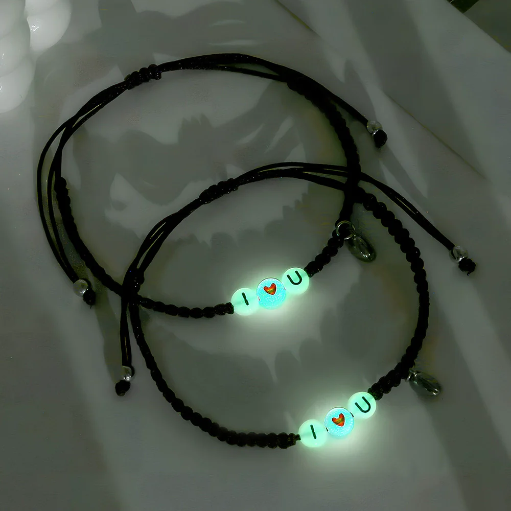 Bracelet Acrylic Heart Shape Handmade Luminous Love Heart Magnetic Buckle Friendship Couple Unisex - Image 4
