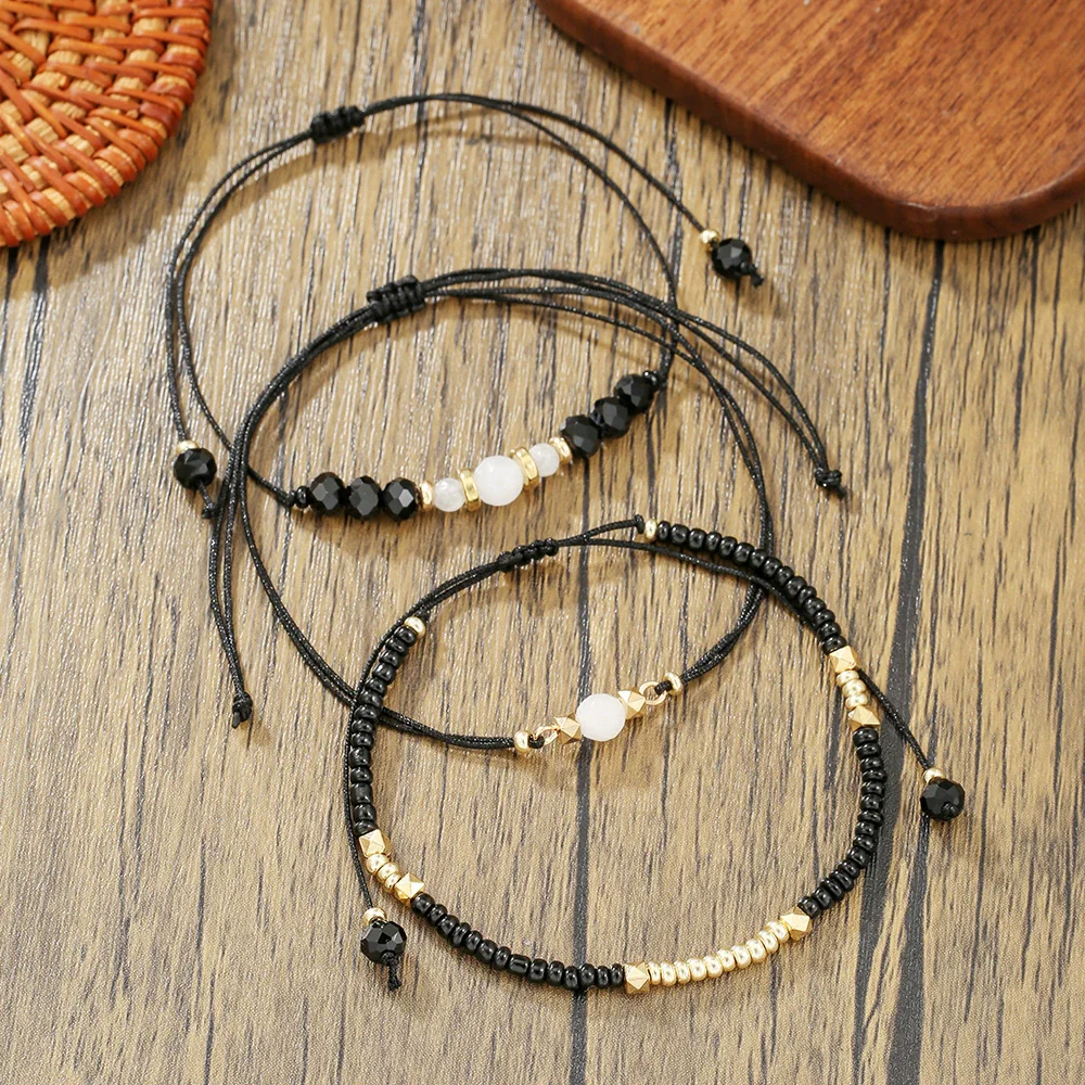 Bracelet Alloy Glass Beads Geometric Handmade Bohemian Style Unisex Women's - Image 6