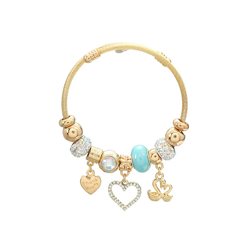 Bracelet Alloy Heartshaped Geometric Diamond Women's Couple Jewelry - Image 8