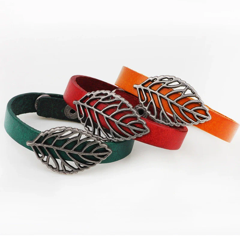 Bracelet Alloy Retro Hollow Leaf Wraparound Electroplating Styling - Image 2