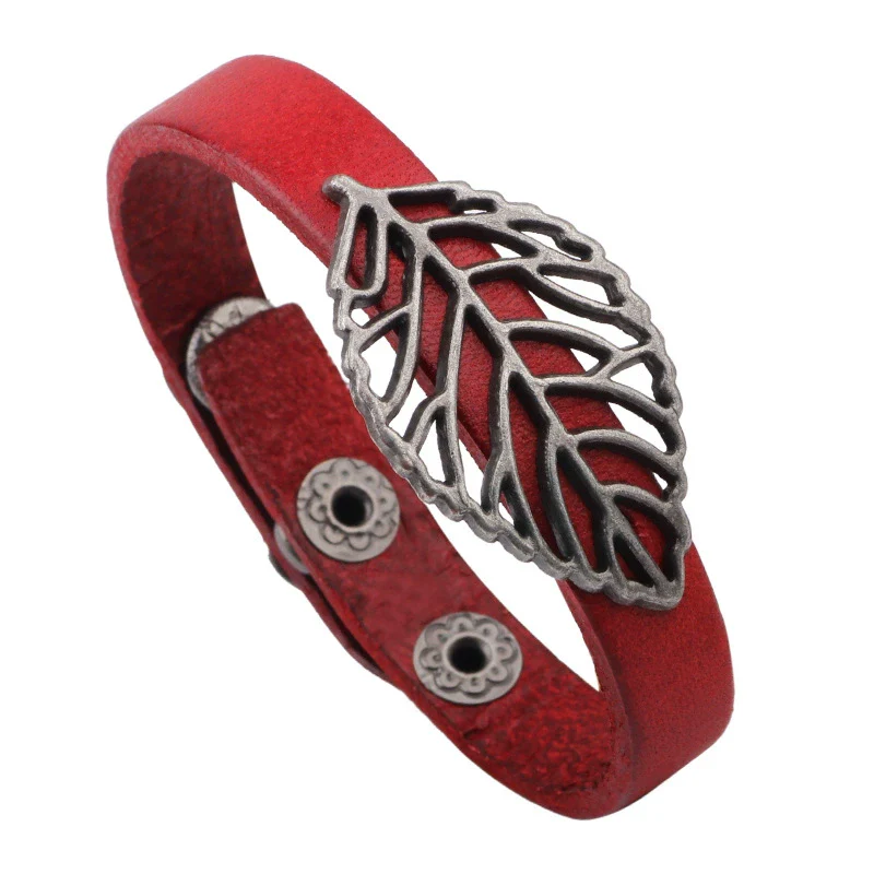 Bracelet Alloy Retro Hollow Leaf Wraparound Electroplating Styling - Image 5