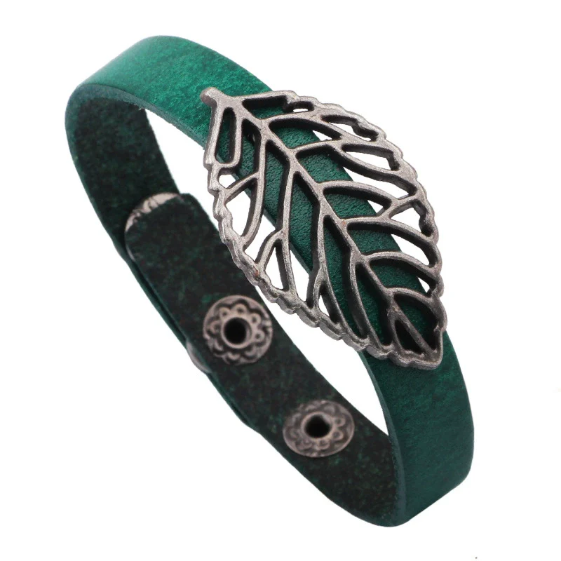 Bracelet Alloy Retro Hollow Leaf Wraparound Electroplating Styling - Image 6