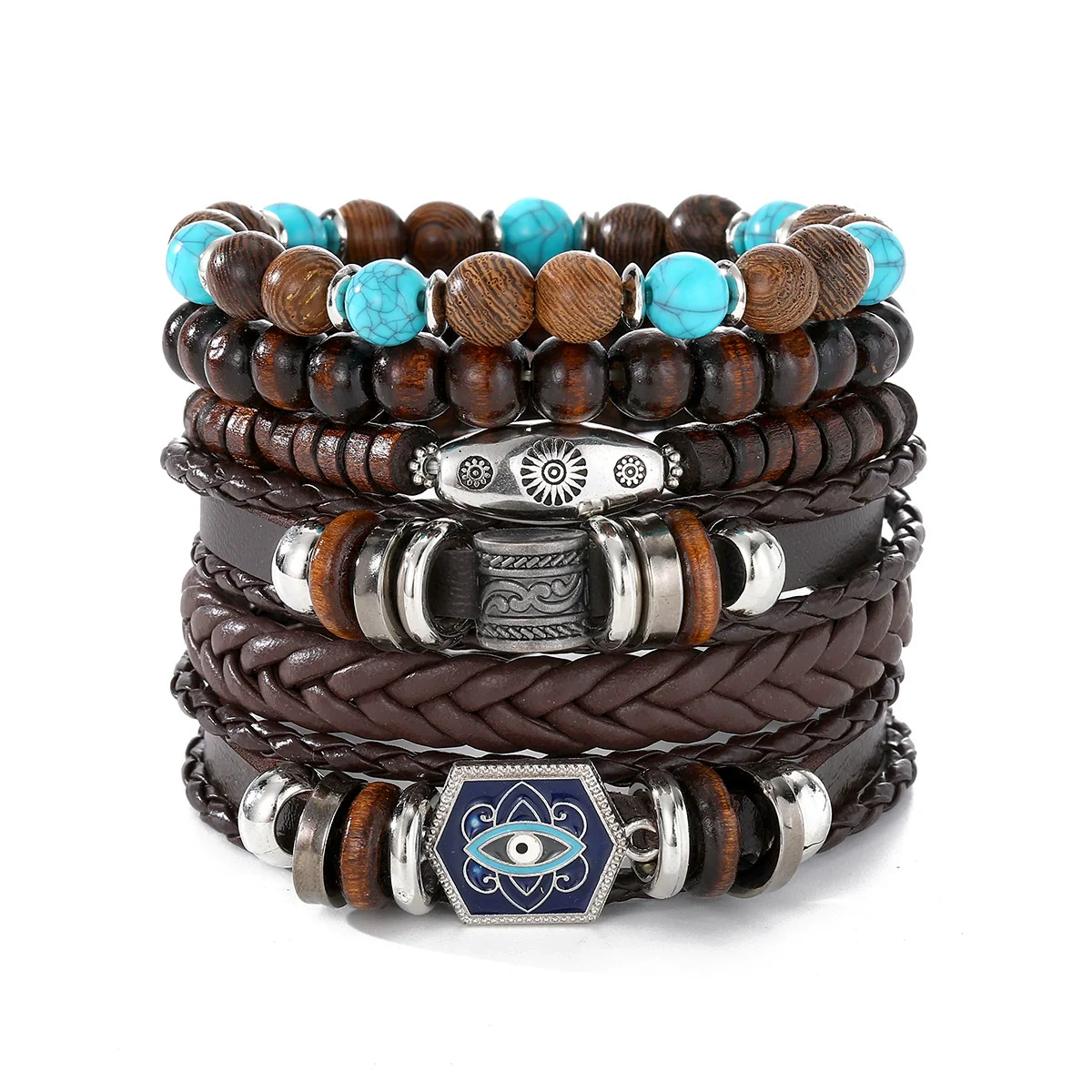 Bracelet Artificial Leather Geometric Hand Knitted Bohemian Style For Men And Women - Image 12