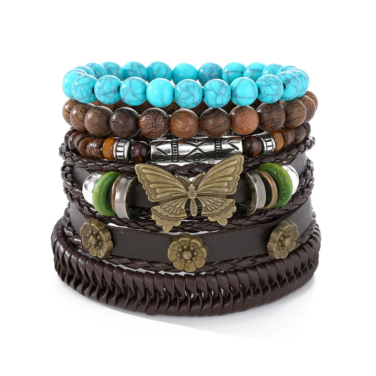 Bracelet Artificial Leather Geometric Hand Knitted Bohemian Style For Men And Women - Image 13