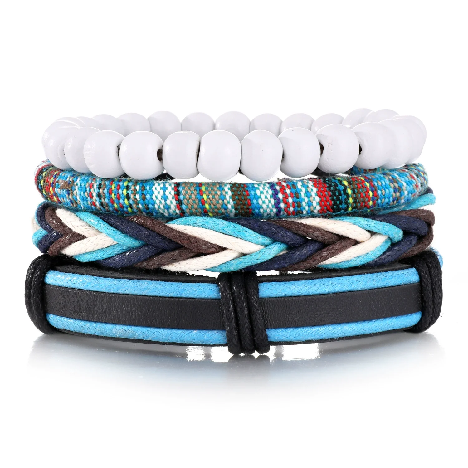 Bracelet Artificial Leather Geometric Hand Knitted Bohemian Style For Men And Women - Image 23