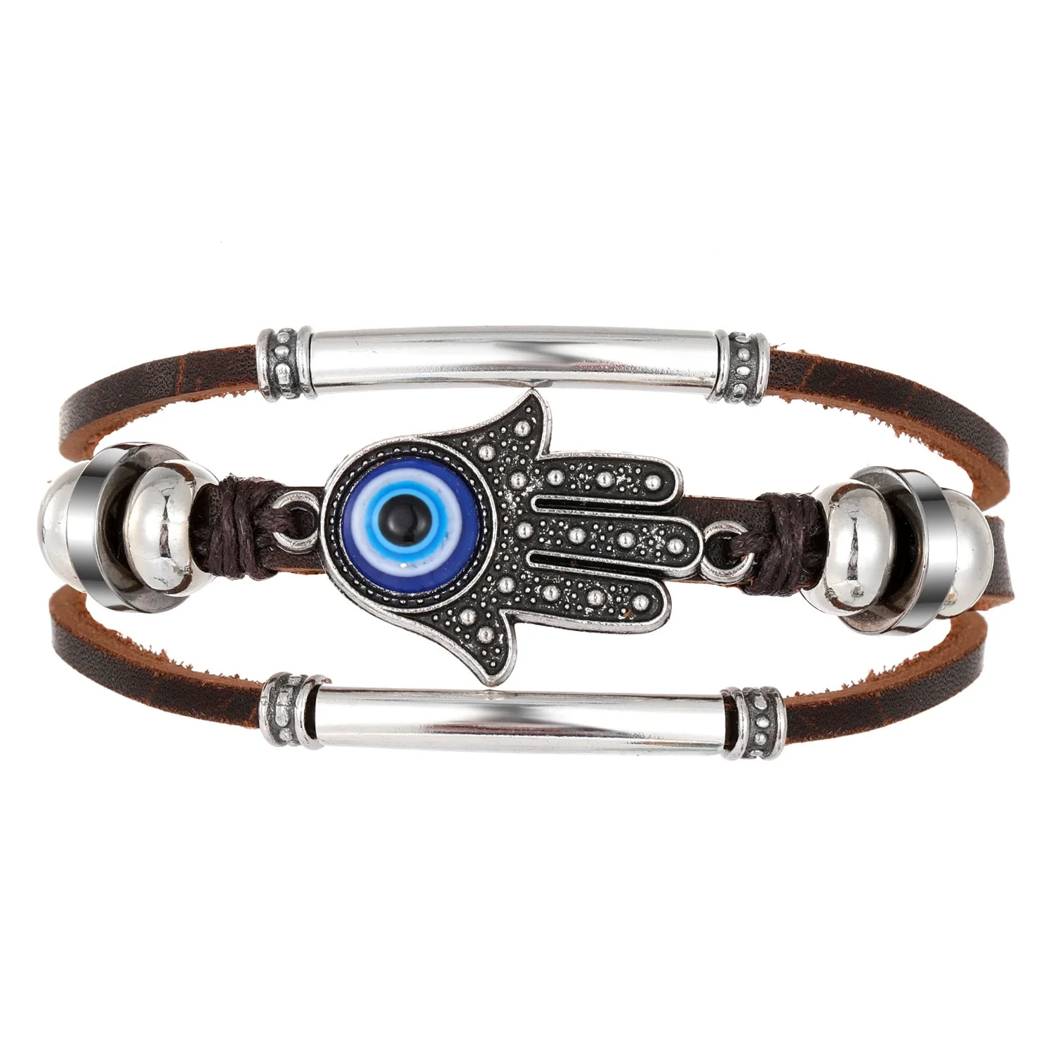Bracelet Artificial Leather Geometric Hand Knitted Bohemian Style For Men And Women - Image 6