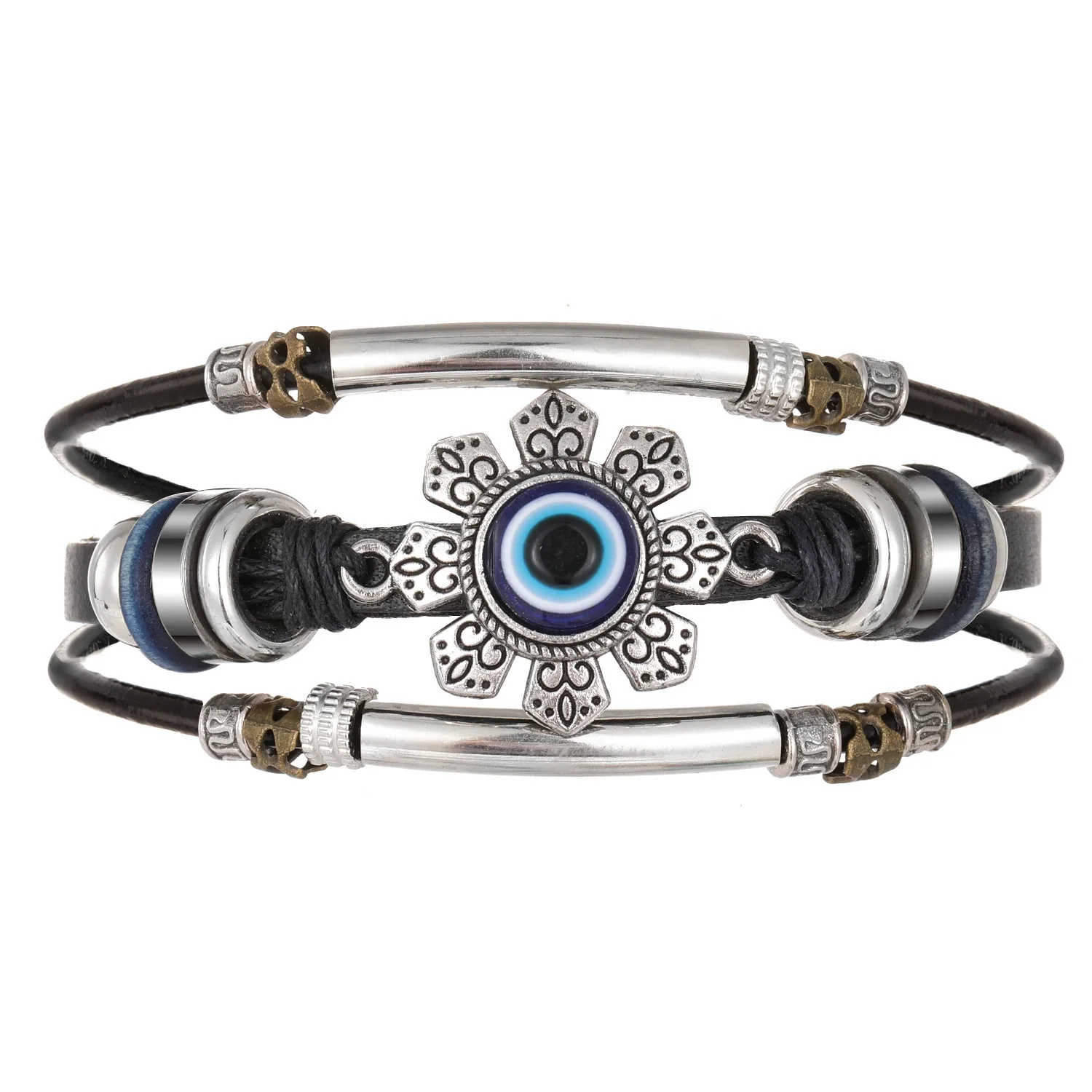Bracelet Artificial Leather Geometric Hand Knitted Bohemian Style For Men And Women - Image 7