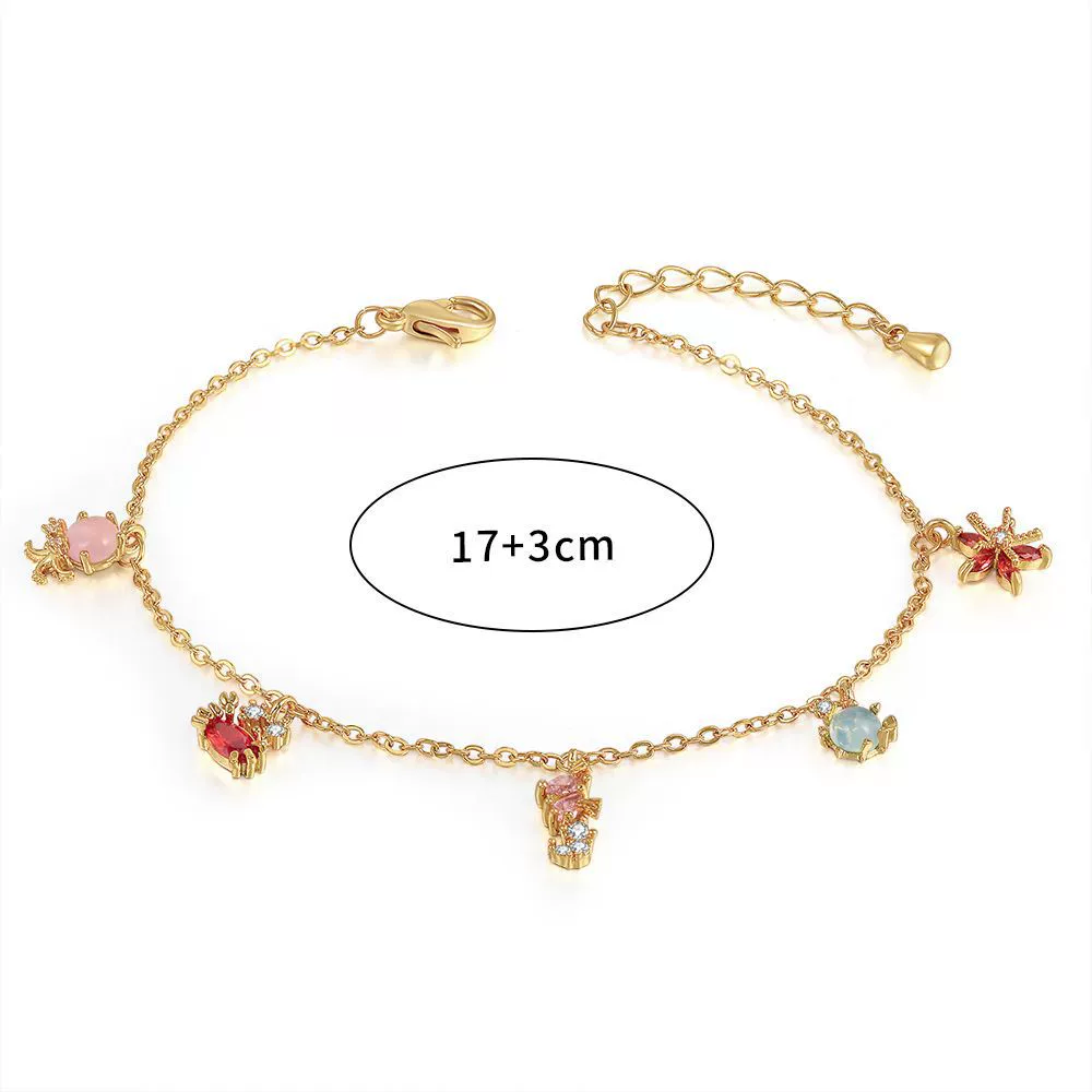 Bracelet Brass Copper Inlaid Zircon Animal Zodiac Style Real Gold Plated Jewelry For Women - Image 6