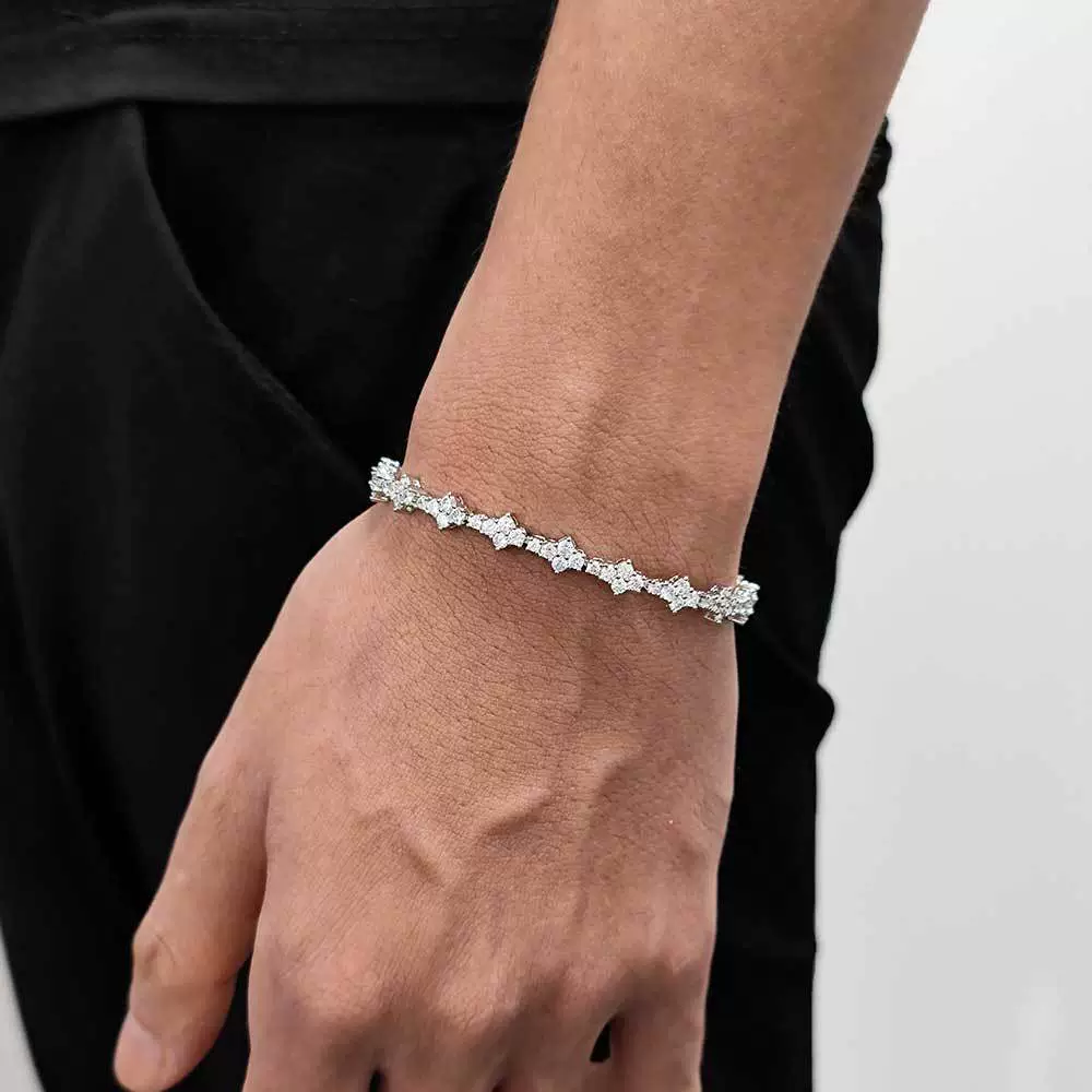 Bracelet Copper Zircon Hip Hop Geometric Style Tennis Chain Jewelry Unisex - Image 3