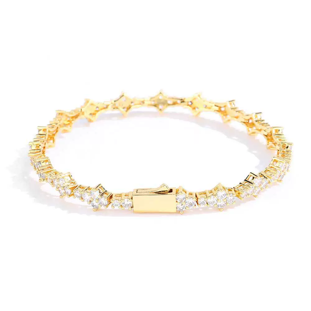 Bracelet Copper Zircon Hip Hop Geometric Style Tennis Chain Jewelry Unisex - Image 5