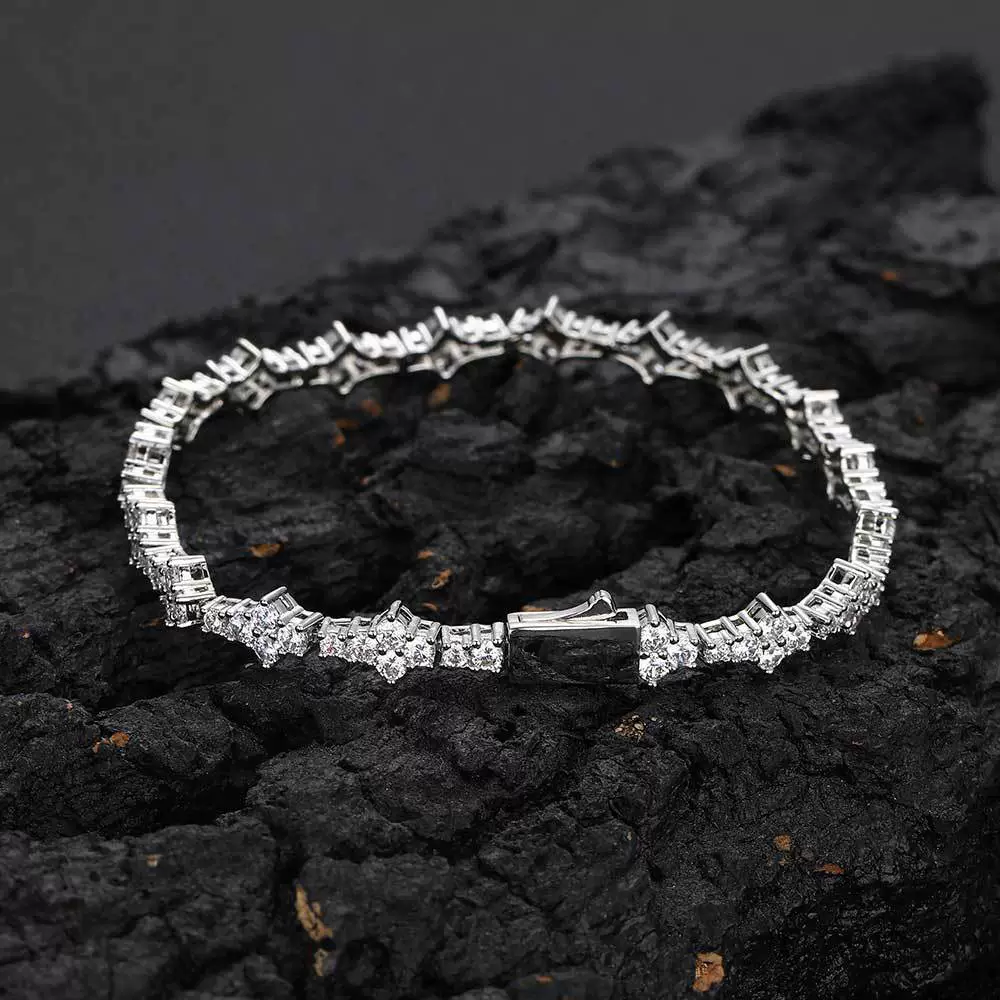 Bracelet Copper Zircon Hip Hop Geometric Style Tennis Chain Jewelry Unisex - Image 6