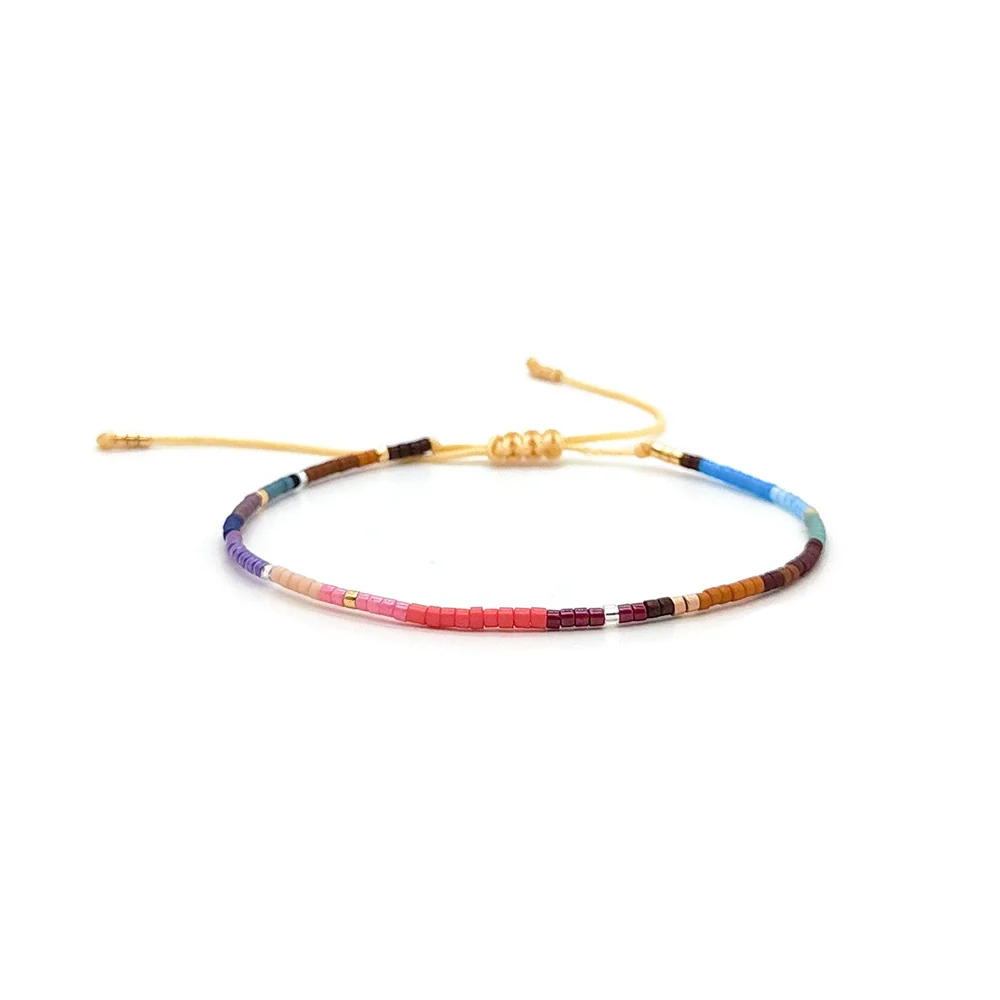 Bracelet Glass Glaze Geometric Handwoven Miyuki Rice Beads For Girls - Image 4