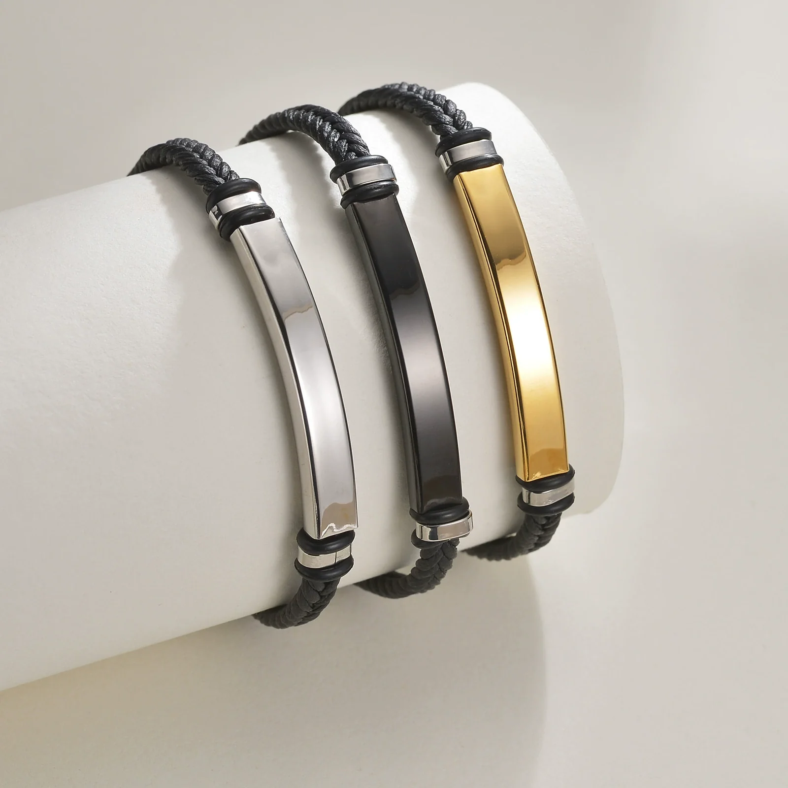 Bracelet Imitation Leather Twist Braided Electroplated Women's Couple