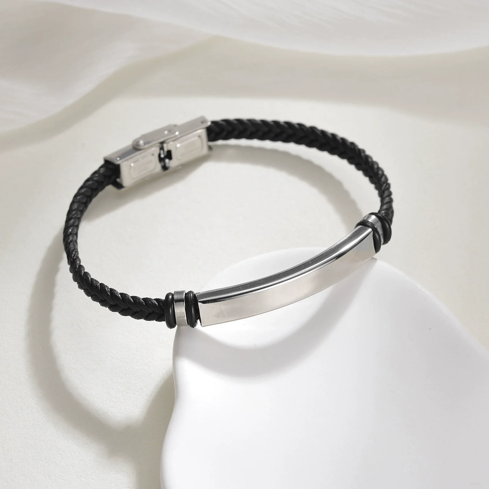 Bracelet Imitation Leather Twist Braided Electroplated Women's Couple - Image 3
