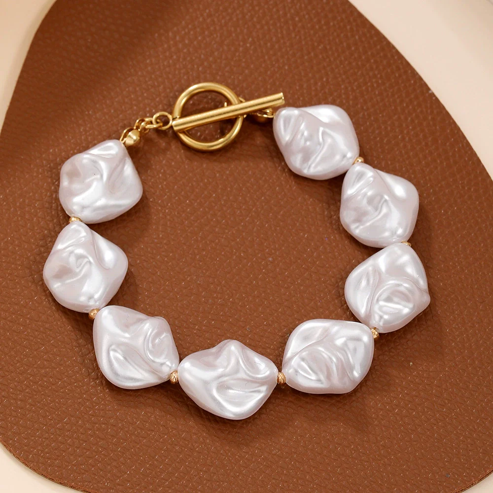Bracelet Imitation Pearl Geometric Handmade Unisex Retro Love Butterfly Style - Image 2