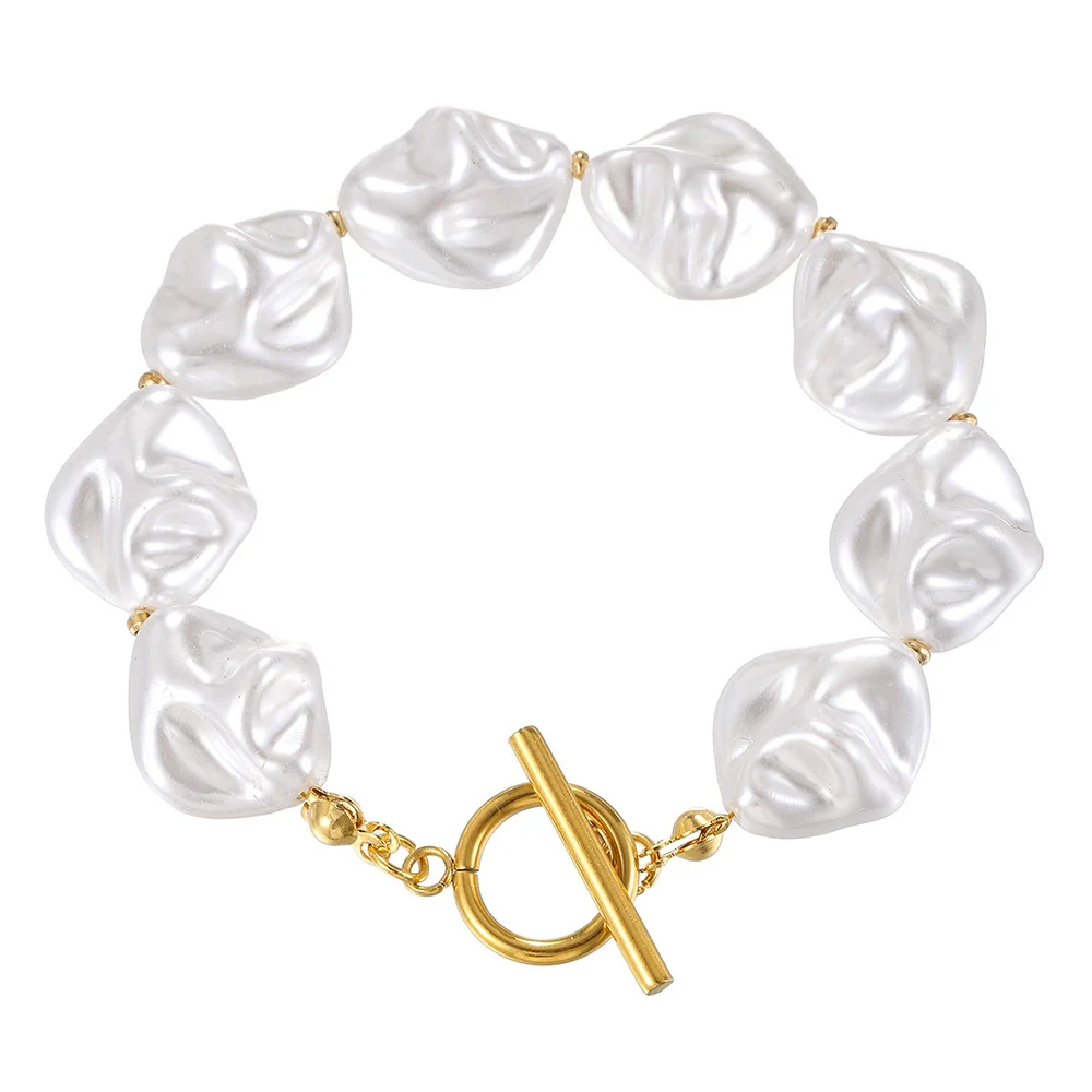 Bracelet Imitation Pearl Geometric Handmade Unisex Retro Love Butterfly Style - Image 5