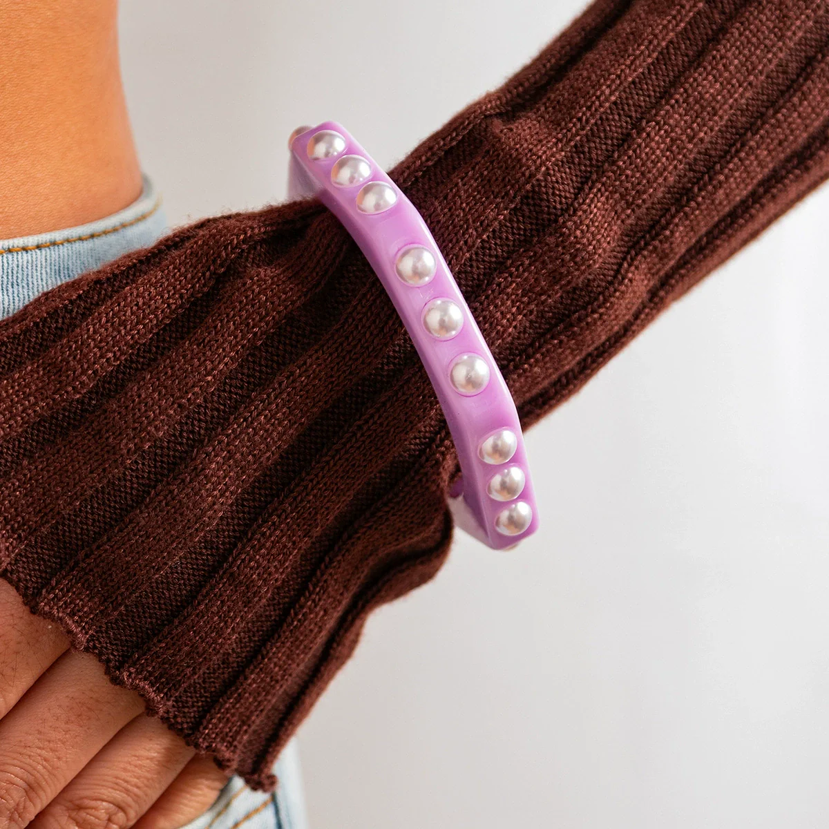 Bracelet Imitation Pearl Resin Geometric Handmade Exaggerated Sweet Cool Ins Style - Image 18