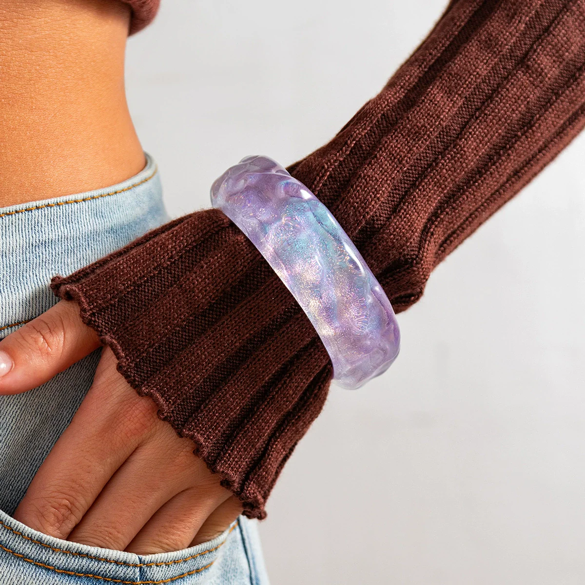 Bracelet Imitation Pearl Resin Geometric Handmade Exaggerated Sweet Cool Ins Style - Image 19