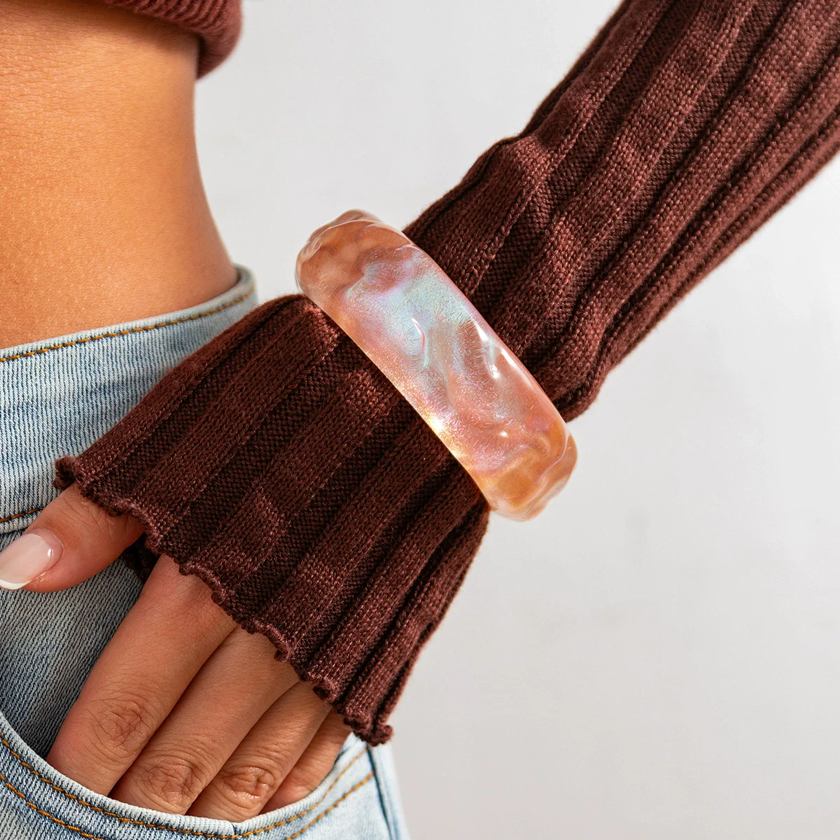 Bracelet Imitation Pearl Resin Geometric Handmade Exaggerated Sweet Cool Ins Style - Image 20