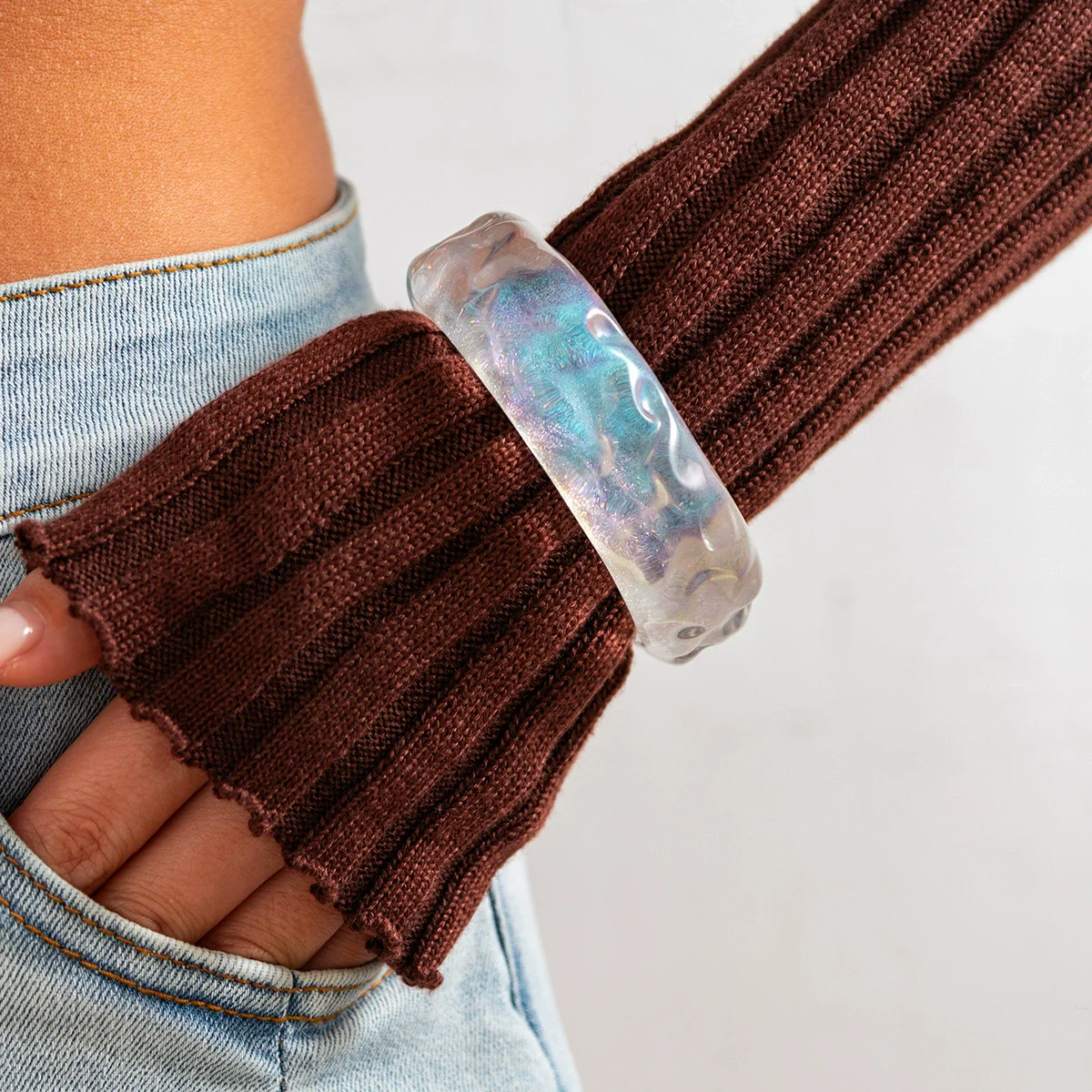 Bracelet Imitation Pearl Resin Geometric Handmade Exaggerated Sweet Cool Ins Style - Image 21