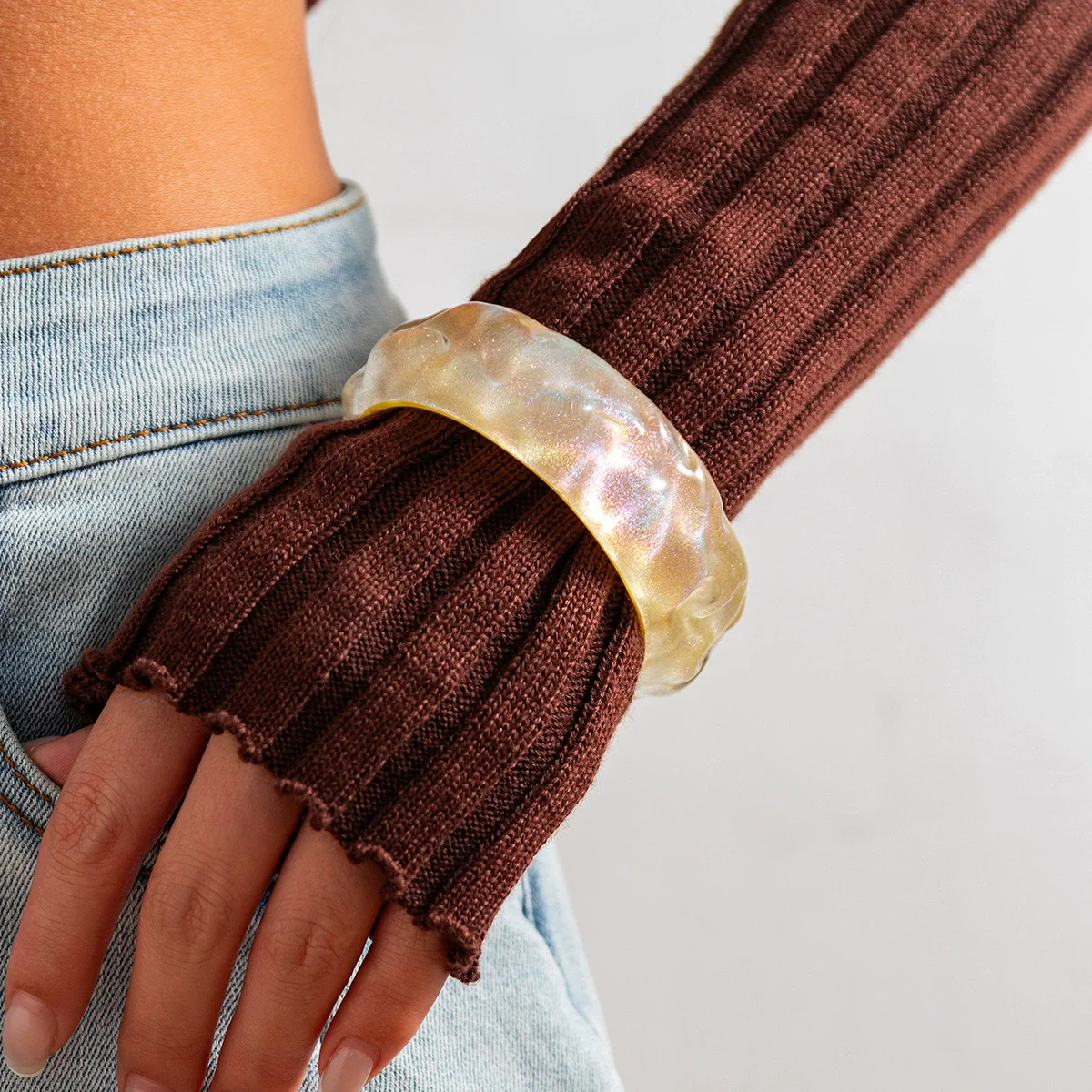 Bracelet Imitation Pearl Resin Geometric Handmade Exaggerated Sweet Cool Ins Style - Image 22