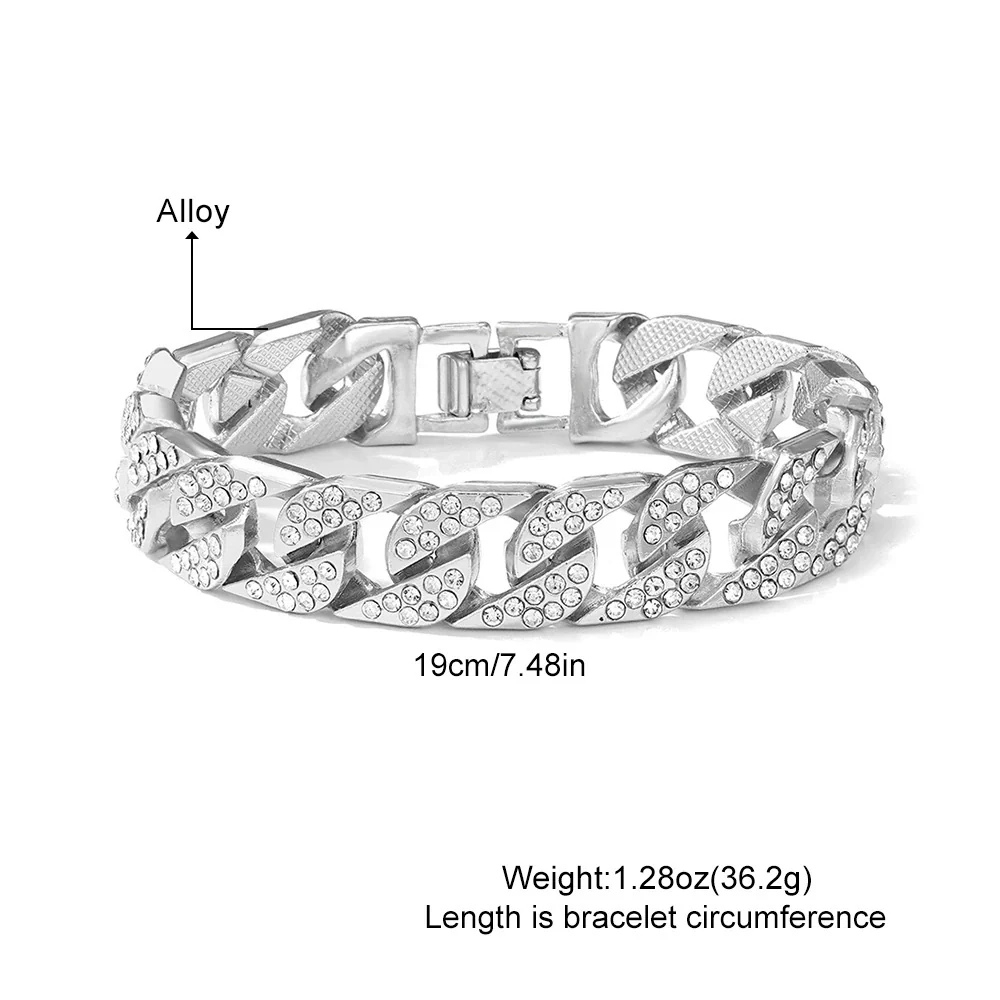 Bracelet Jewelry Alloy Geometric Diamond Retro Trendy Exaggerated Personality Unisex - Image 5