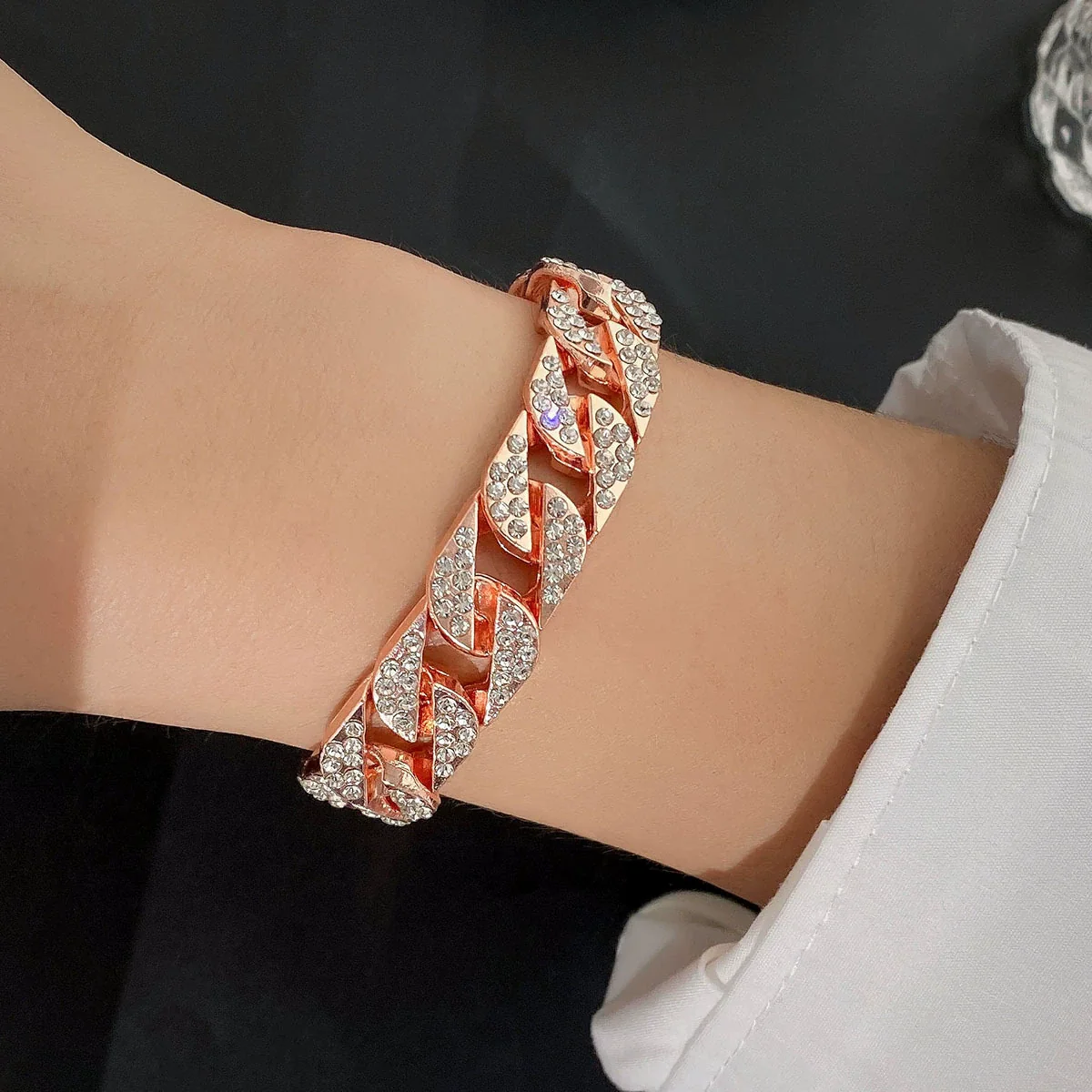 Bracelet Jewelry Alloy Geometric Diamond Retro Trendy Exaggerated Personality Unisex - Image 7